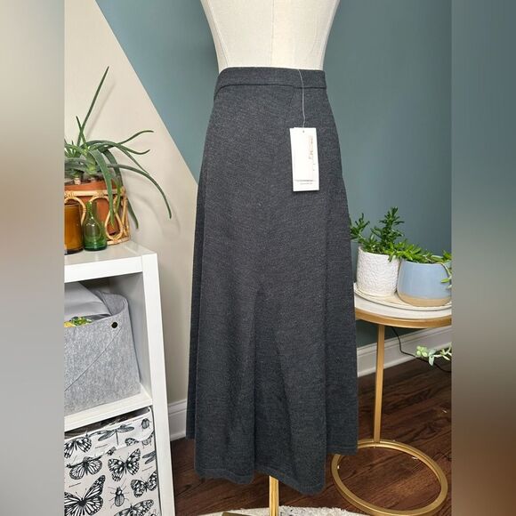 Eileen Fisher Petite Merino Wool Midi Skirt NWT | A-Line Capsule Wardrobe Medium - Picture 5 of 10